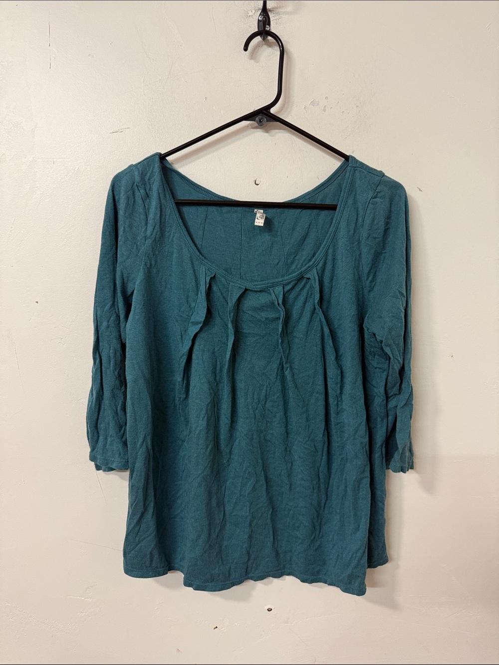 Old Navy Teal Scoop-Neck 3/4 Sleeve Women’s Top dated 2007 - Picture 1 of 3